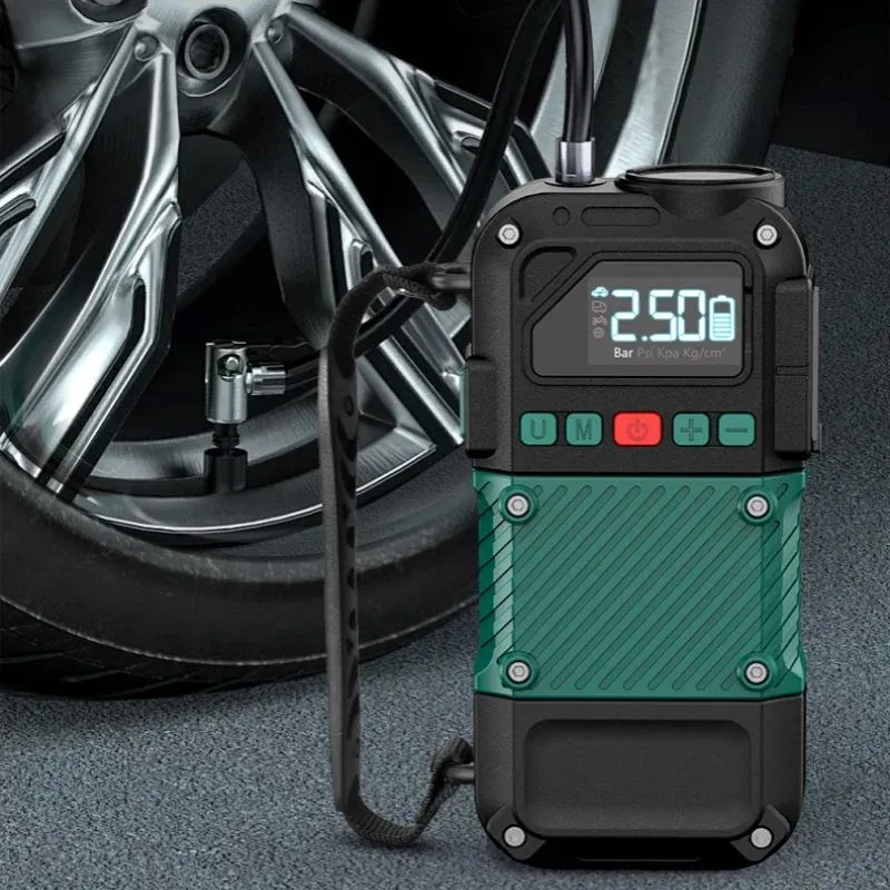 new portable multi-function best 12V car battery jump starter with air compressor pump tyre inflator power bank station pack kit