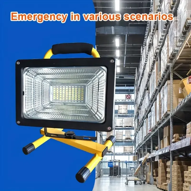 🔥💡1pc LED Stand Floodlight, Heat Dissipation, Three Speed Dimming, Suitable For Outdoor Emergency, Workshop, Garage, Night Fishing, Camping🎉👇