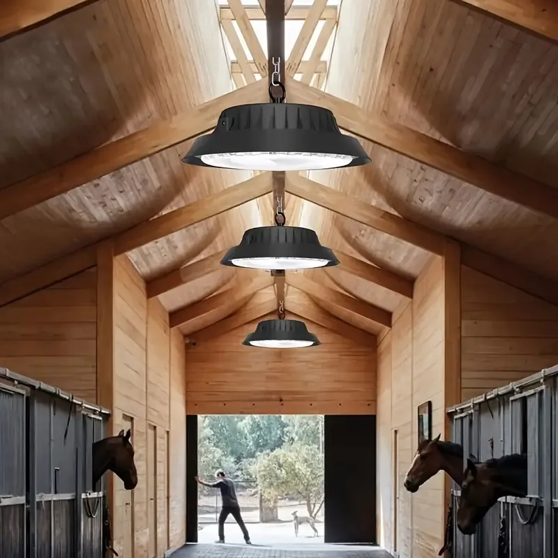 🔥💡100W LED solar chandelier UFO high bay light brightness adjustment timing control hanging shed light dusk to dawn suitable for garden terrace channel balcony storage room industrial workshop warehouse factory indoor outdoor chandelier🎉👇