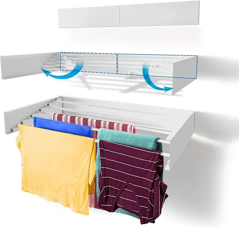 Household foldable wall mounted clothes towel drying rack laundry hanger racks