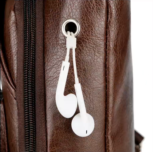 USB Charging Crossbody Anti-theft Chest Bag PU Leather Short Trip Messengers Bag Men Shoulder Bags
