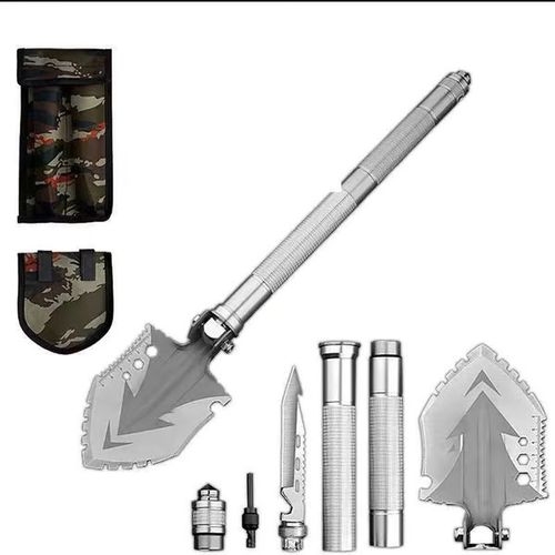 🔥💯Multi-Purpose Camping Survival Shovel With Camouflage Bag💥