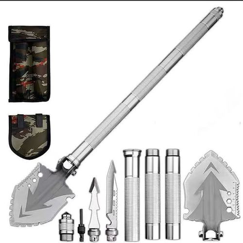 🔥💯Multi-Purpose Camping Survival Shovel With Camouflage Bag💥
