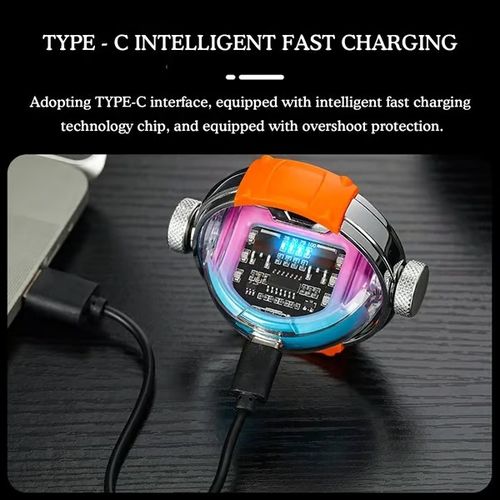 🔥 New Personalized Mecha Fashion Men's Metal Pulse Windproof Lighter