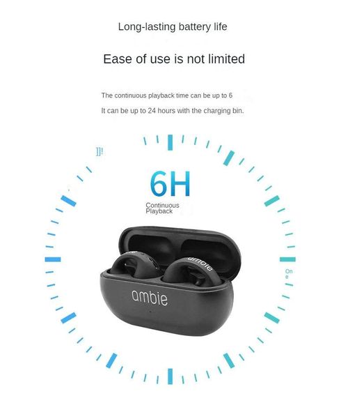 Clip-on bone conduction sports Bluetooth earphones