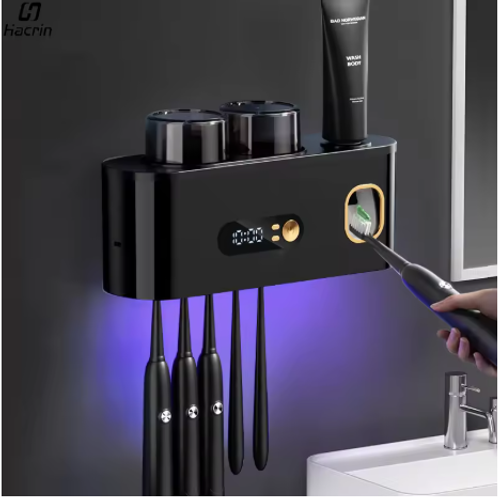 Portable Toothbrush Sterilizer UV Toothbrush Sterilization Holder Rechargeable Wall Mounted Wireless Electric Toothbrush Dryer