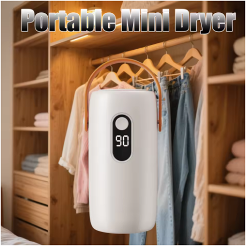 Mini Portable Dryer Foldable Electric Dryer Intelligent Timed Fast Drying Household Cabinet with Drying Bag Compact Travel Style