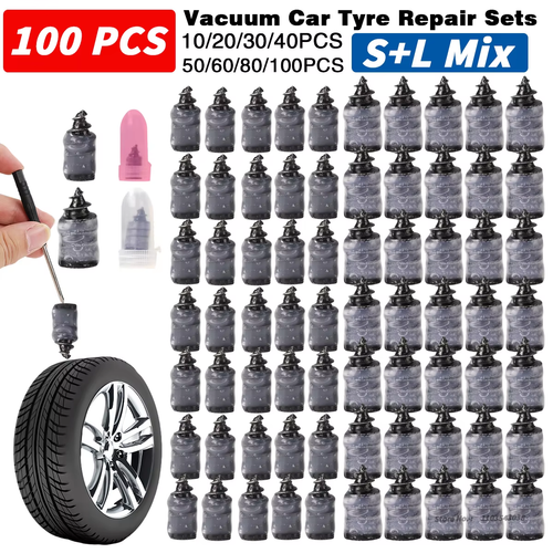 100PCS Universal Vacuum Car Tyre Repair Rubber Nail For Car Motorcycle Scooter Tubeless Tire Repair Kit Glue Free Tire Nails
