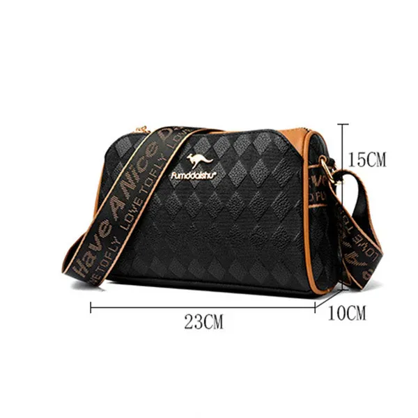👉Diamond pattern crossbody bag with large capacity in three layers