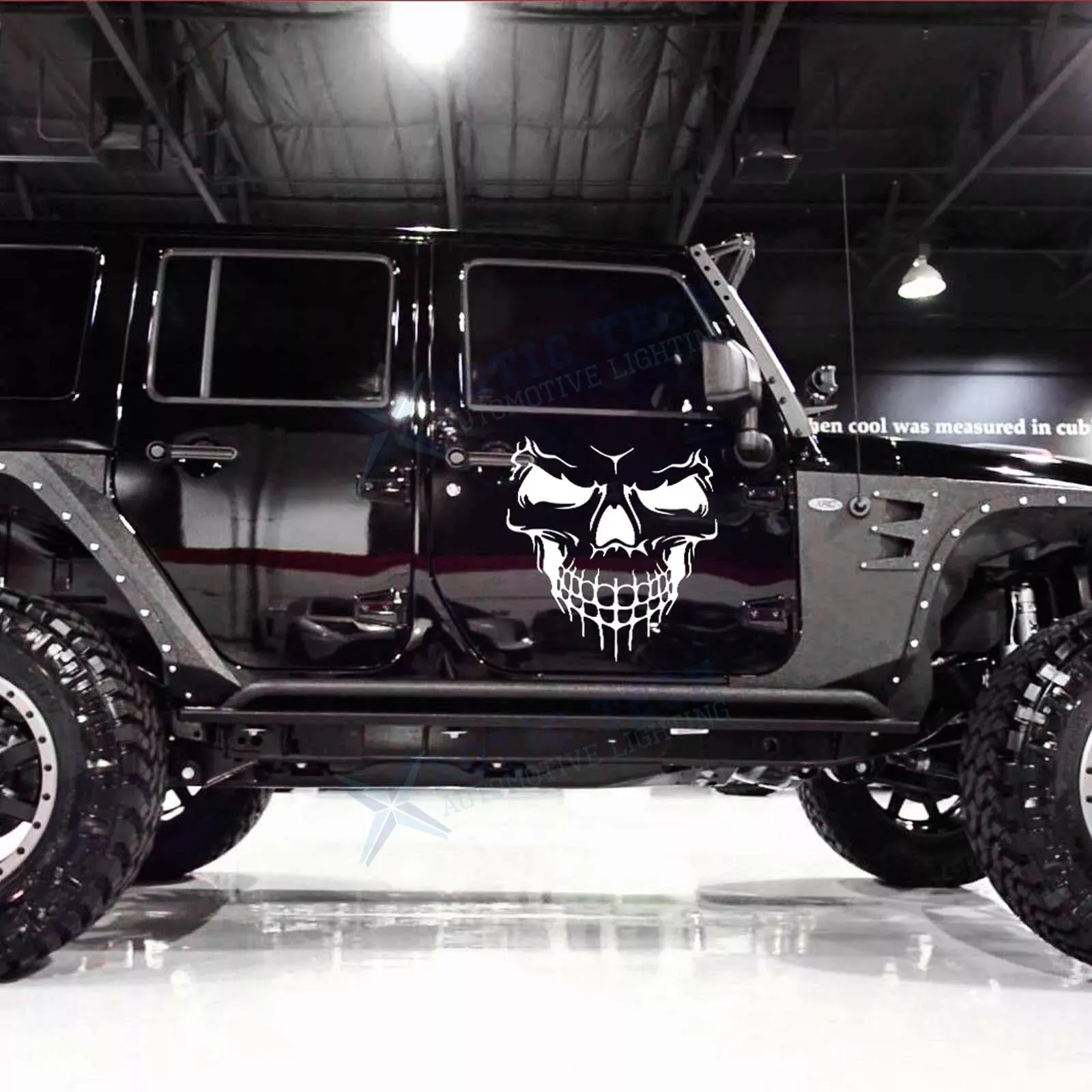 Skull Stickers and Decals for Car Windows Doors, 3D Reflective Waterproof Skull Decals for Cars Trucks (Black)