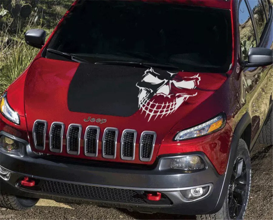 Skull Stickers and Decals for Car Windows Doors, 3D Reflective Waterproof Skull Decals for Cars Trucks (Black)
