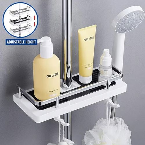 🔥 Shower rod storage shelf