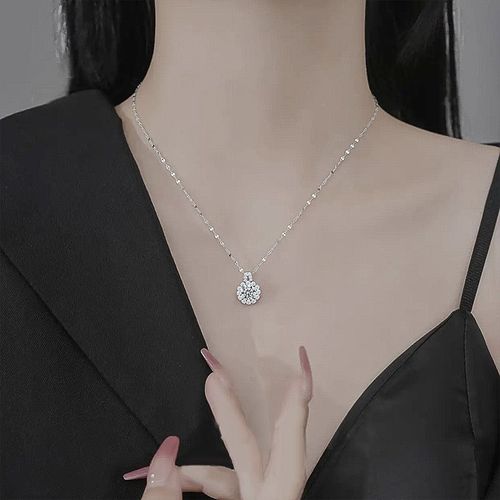 🔥🔥Sterling Silver zircon Sunflower Pendant Necklace
