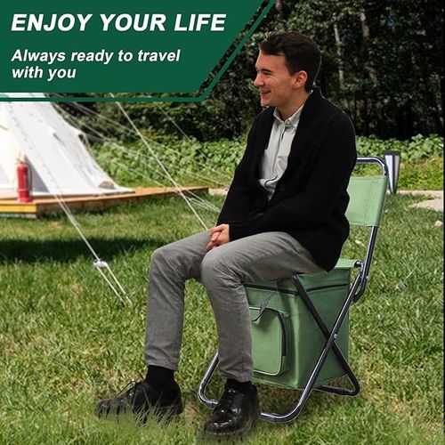 🔥Portable folding outdoor camping chair with cooler bag