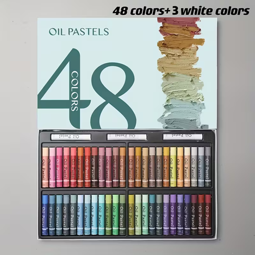 JIESO 48-Color Heavy Oil Pastels in Macaron And Morandi Color Palettes