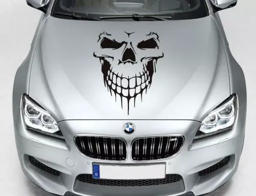 Skull Stickers and Decals for Car Windows Doors, 3D Reflective Waterproof Skull Decals for Cars Trucks (Black)
