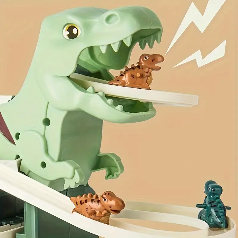 Dinosaur climbing slide toy with 3 dinosaur cars