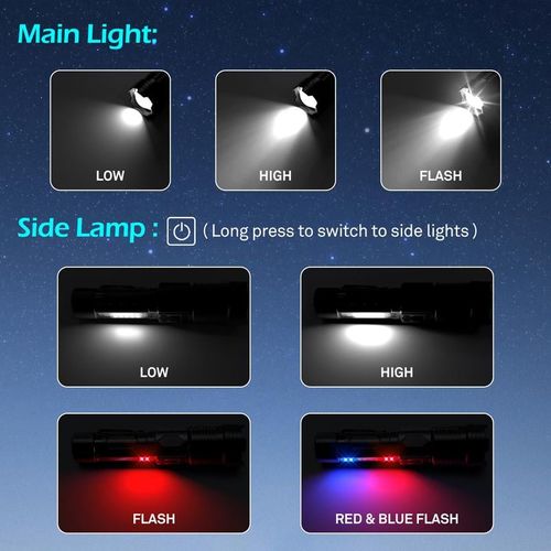 2024 Camping Gadgets Waterproof Rechargeable Strong Light Flashlight
