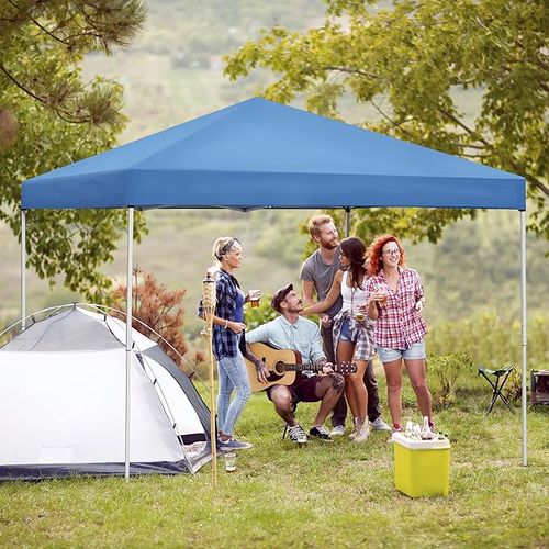 CROWN SHADES 10x10 Canopy Tent, Pop Up Beach Tent for Outdoor Shades with Wheeled Bag, 8 Stakes, 4 Ropes