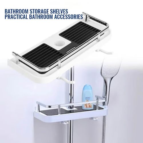 🔥 Shower rod storage shelf