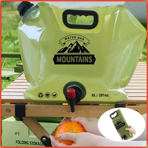 🔥8L Foldable Water Bag with Faucet – Leak-Proof, BPA-Free & Reusable for Camping, BBQ & Outdoor Cooking