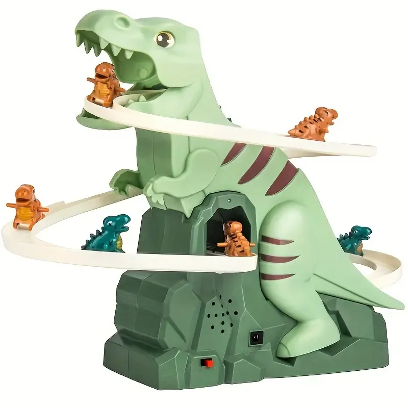 Dinosaur climbing slide toy with 3 dinosaur cars
