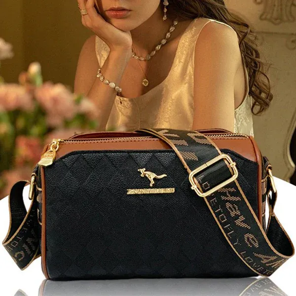 👉Diamond pattern crossbody bag with large capacity in three layers