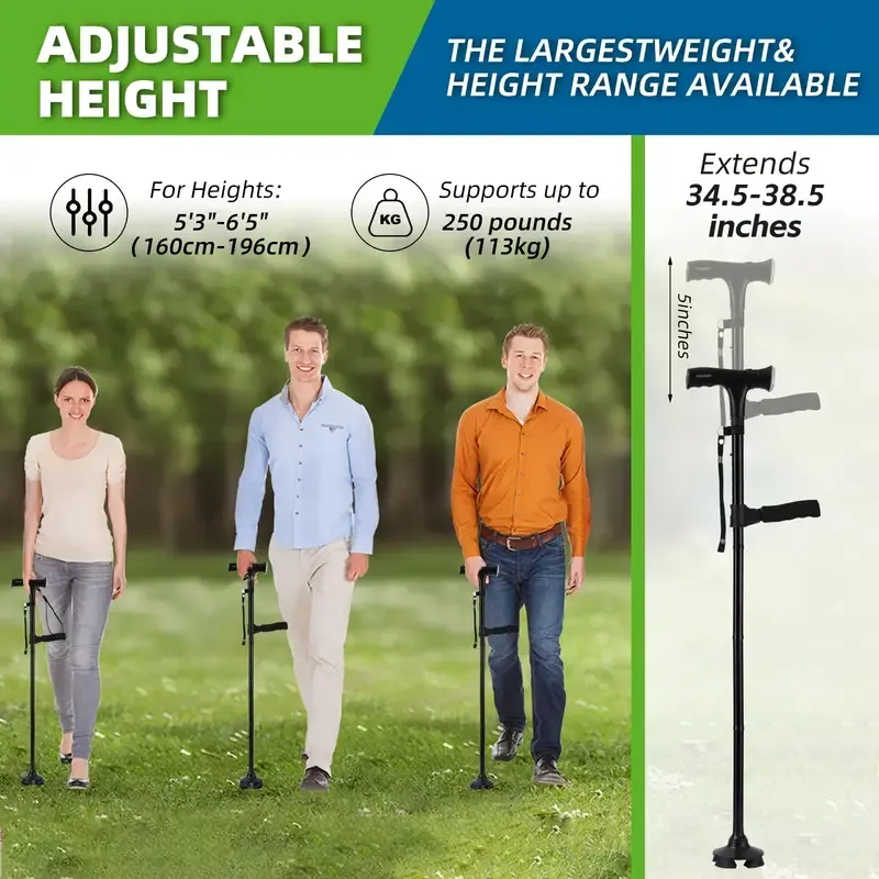 Adjustable telescopic folding metal shockproof travel walking stick