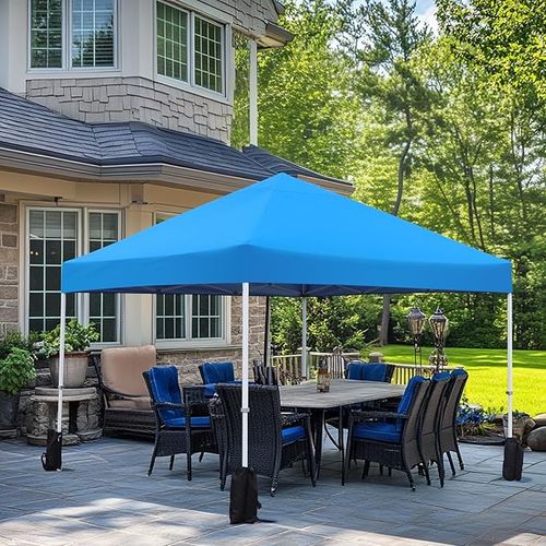 CROWN SHADES 10x10 Canopy Tent, Pop Up Beach Tent for Outdoor Shades with Wheeled Bag, 8 Stakes, 4 Ropes