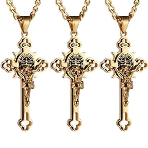 ST.Benedict Protection Cross Power Pendant Necklace