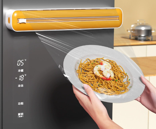 New 2-in-1 Food Wrap Dispenser with Cutter & Storage Box 🥡 | Aluminum Foil & Stretch Film Cutter ✂️ | Kitchen Essential Accessories 🍽️