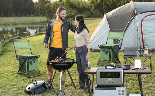 🔥Portable folding outdoor camping chair with cooler bag