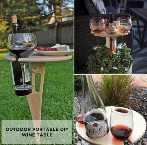 Outdoor Portable Diy Wine Table
