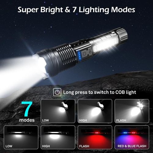 2024 Camping Gadgets Waterproof Rechargeable Strong Light Flashlight