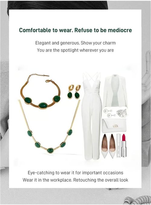 Emerald necklace earrings bracelet
