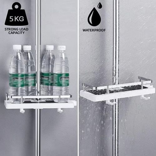 🔥 Shower rod storage shelf