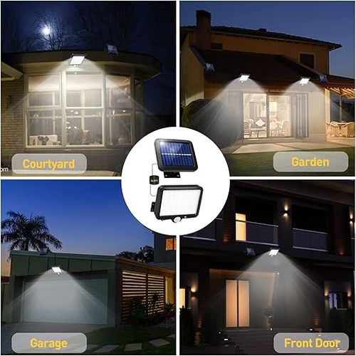 Solar Street Light, Solar Power PIR Motion Sensor Wall Light, 3 Lighting Modes Waterproof 117COB Wall Lamp, Outdoor Garden Security Flood Lamp For Outdoor Garden Yard