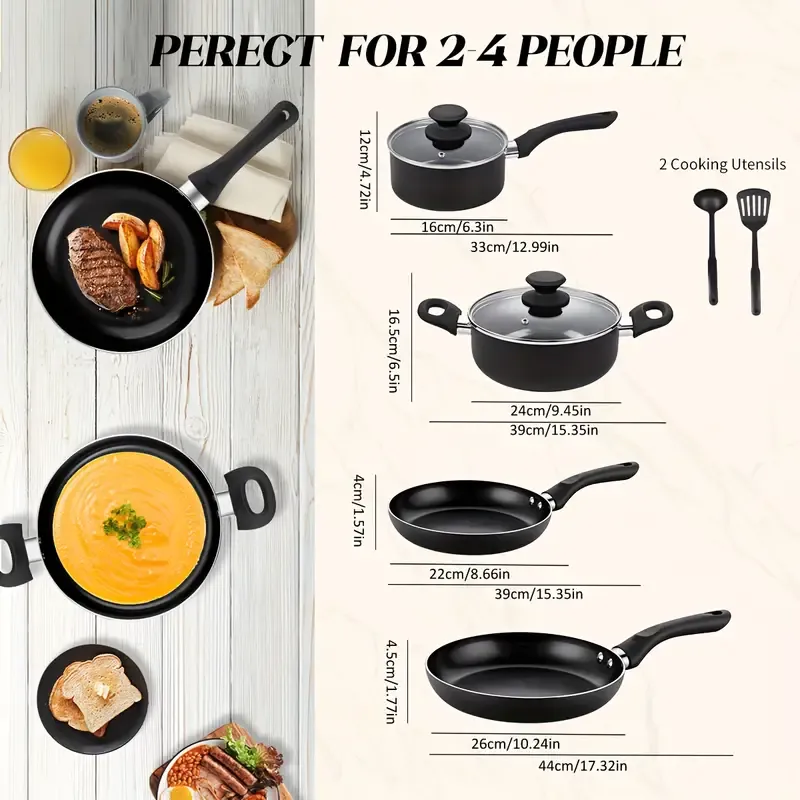 Hot-selling 13-piece pot set with non-stick soup pot milk pot frying pan