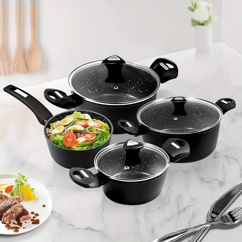Hot-selling 13-piece pot set with non-stick soup pot milk pot frying pan