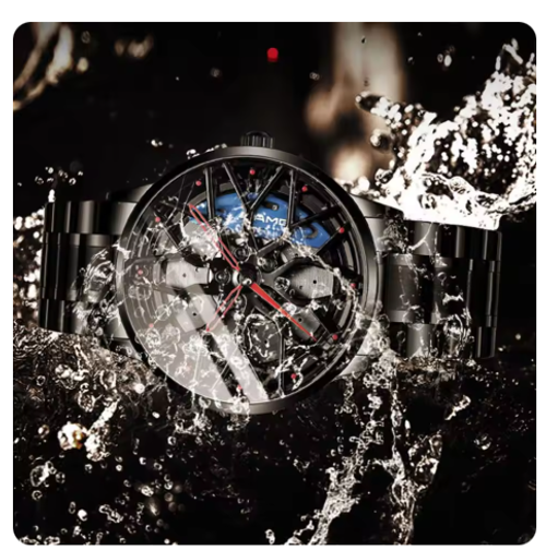 Spinning Car Wheel Watch