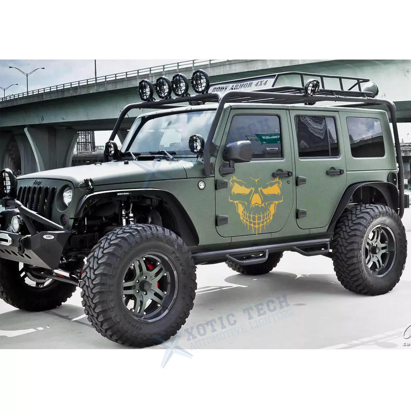 Skull Stickers and Decals for Car Windows Doors, 3D Reflective Waterproof Skull Decals for Cars Trucks (Black)