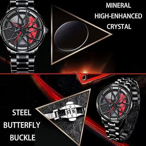 Spinning Car Wheel Watch