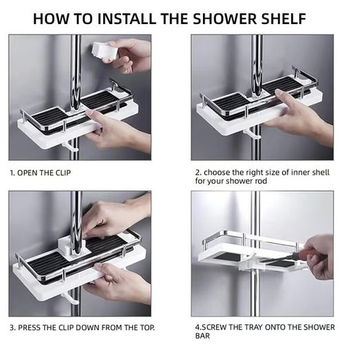 🔥 Shower rod storage shelf