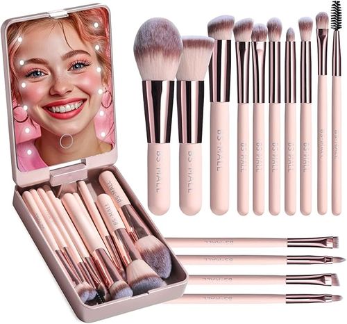 ⏳Fill-in light makeup brush set with mirror case