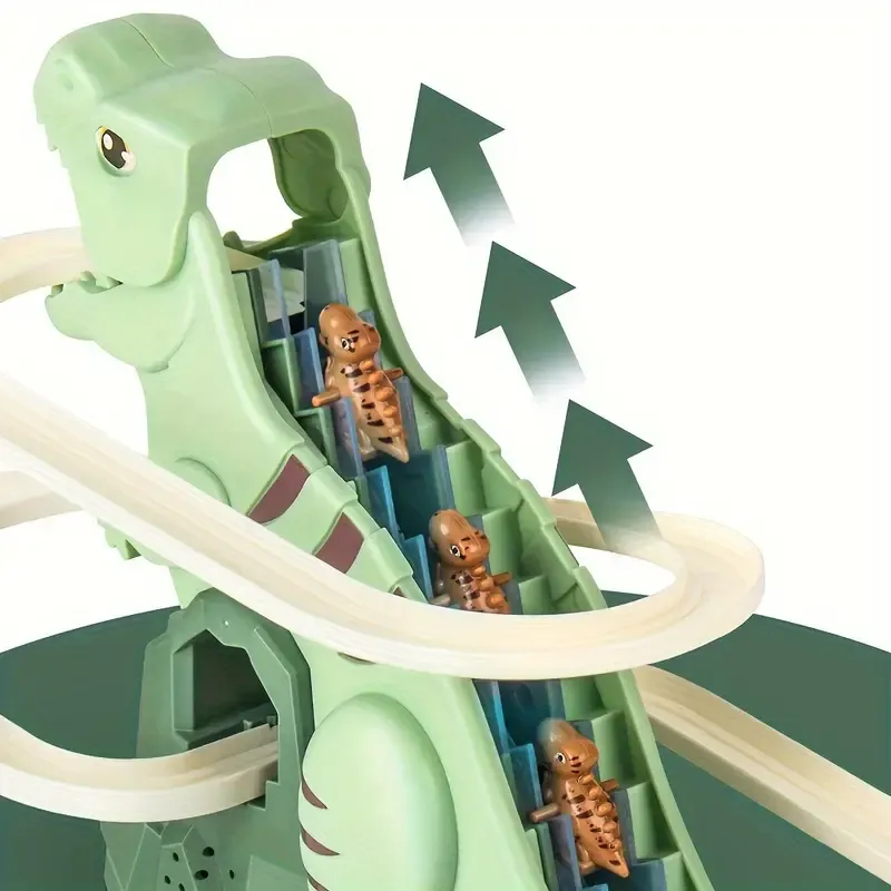 Dinosaur climbing slide toy with 3 dinosaur cars
