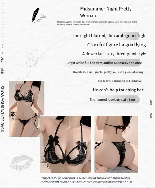 💖 💋✨ Lace crotchless three-point sexy adult products