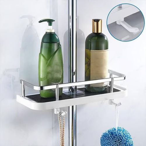 🔥 Shower rod storage shelf