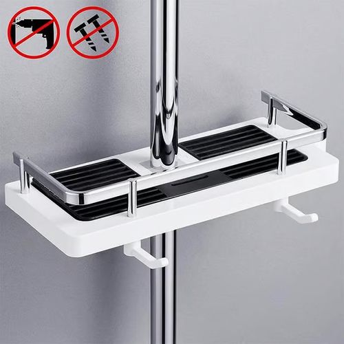 🔥 Shower rod storage shelf