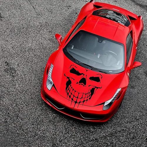 Skull Stickers and Decals for Car Windows Doors, 3D Reflective Waterproof Skull Decals for Cars Trucks (Black)