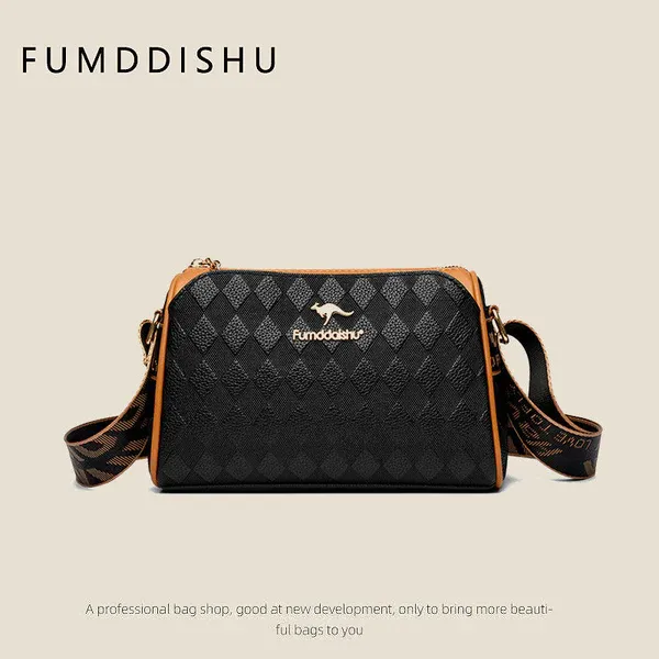 👉Diamond pattern crossbody bag with large capacity in three layers
